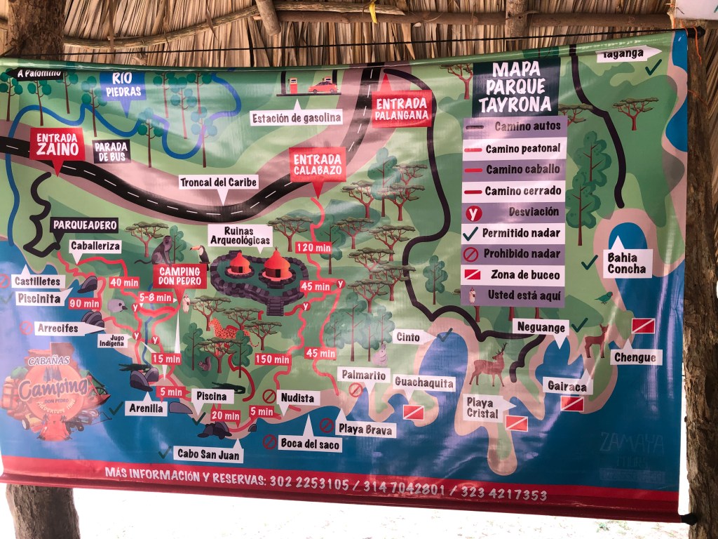 Map of Parque Tayrona